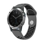 For Garmin Quatix 5 22mm Sports Breathable Silicone Watch Band(Grey+Black)