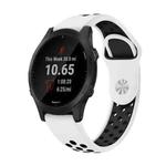 For Garmin Forerunner 945 22mm Sports Breathable Silicone Watch Band(White+Black)