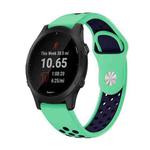 For Garmin Forerunner 945 22mm Sports Breathable Silicone Watch Band(Mint Green+Midnight Blue)