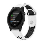 For Garmin Forerunner 935 22mm Sports Breathable Silicone Watch Band(White+Black)