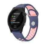 For Garmin Forerunner 935 22mm Sports Breathable Silicone Watch Band(Midnight Blue+Pink)