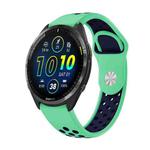 For Garmin Forerunner 965 22mm Sports Breathable Silicone Watch Band(Mint Green+Midnight Blue)