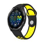 For Garmin Forerunner 965 22mm Sports Breathable Silicone Watch Band(Black+Yellow)