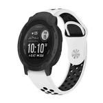 For Garmin Instinct 2 22mm Sports Breathable Silicone Watch Band(White+Black)