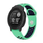 For Garmin Instinct 2 22mm Sports Breathable Silicone Watch Band(Mint Green+Midnight Blue)