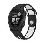 For Garmin Instinct 22mm Sports Breathable Silicone Watch Band(Black+White)