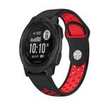 For Garmin Instinct 22mm Sports Breathable Silicone Watch Band(Black+Red)