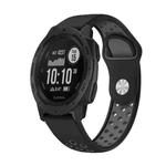 For Garmin Instinct 22mm Sports Breathable Silicone Watch Band(Black+Grey)