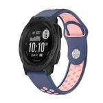 For Garmin Instinct 22mm Sports Breathable Silicone Watch Band(Midnight Blue+Pink)