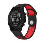 For Garmin Descent G1 22mm Sports Breathable Silicone Watch Band(Black+Red)