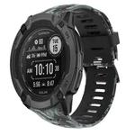 For Garmin Instinct 2X Solar 26mm Camouflage Printed Silicone Watch Band(Black+Digital  Camouflage)