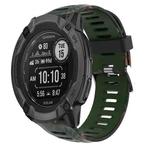 For Garmin Instinct 2X Solar 26mm Camouflage Printed Silicone Watch Band(Army Green+Bamboo Camouflage)