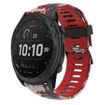 For Garmin Tactix Delta 26mm Camouflage Printed Silicone Watch Band(Red+Army Camouflage)