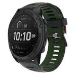 For Garmin Tactix Delta 26mm Camouflage Printed Silicone Watch Band(Army Green+Bamboo Camouflage)