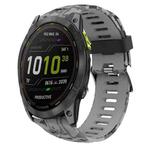 For Garmin Enduro 2 26mm Camouflage Printed Silicone Watch Band(Grey+Army Camouflage)