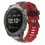 For Garmin Enduro 26mm Camouflage Printed Silicone Watch Band(Red+Army Camouflage)