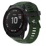 For Garmin Fenix 6X Pro 26mm Camouflage Printed Silicone Watch Band(Army Green+Army Camouflage)