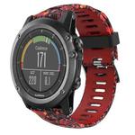 For Garmin Fenix 3 Sapphire 26mm Camouflage Printed Silicone Watch Band(Red+Jellyfish Camouflage)