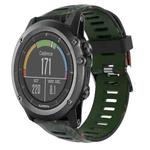 For Garmin Fenix 3 Sapphire 26mm Camouflage Printed Silicone Watch Band(Army Green+Bamboo Camouflage)