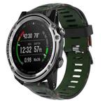 For Garmin Descent MK 1 26mm Camouflage Printed Silicone Watch Band(Army Green+Bamboo Camouflage)