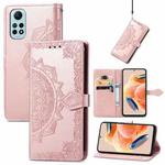 For Redmi Note 12 Pro 4G Mandala Flower Embossed Leather Phone Case(Rose Gold)