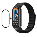For Xiaomi Mi Band 8 ENKAY Hat-Prince 2 in 1 Set Full Coverage Screen Protector + Nylon Loop Watch Band(Black)