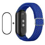 For Xiaomi Mi Band 8 ENKAY Hat-Prince 2 in 1 Set Full Coverage Screen Protector + Elastic Braided Nylon Watch Band(Blue)