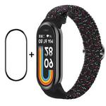 For Xiaomi Mi Band 8 ENKAY Hat-Prince 2 in 1 Set Full Coverage Screen Protector + Elastic Braided Nylon Watch Band(Starry Black)