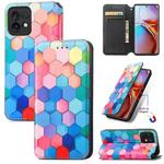 For For Motorola Moto X40 CaseNeo Colorful Magnetic Leather Phone Case(Colorful Cube)