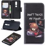 Colored Drawing Pattern Horizontal Flip Leather Case for Nokia 7.1,with Holder & Card Slots & Wallet(Bear)