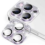For iPhone 12 Pro Max ENKAY Blink Diamond Camera Aluminium Alloy Tempered Glass Film(LIght Purple)