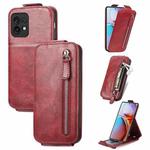 For Motorola Moto X40 Zipper Wallet Vertical Flip Leather Phone Case(Red)