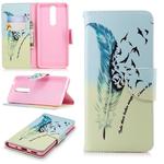 Colored Drawing Pattern Horizontal Flip Leather Case for Nokia 5.1,with Holder & Card Slots & Wallet(Feather Bird)