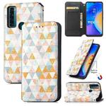 For TCL 20 SE CaseNeo Colorful Magnetic Leather Phone Case(Rhombus)