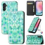 For Samsung Galaxy A24 4G CaseNeo Colorful Magnetic Leather Phone Case(Emerald)