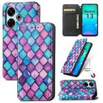 For Redmi 13 4G CaseNeo Colorful Magnetic Leather Phone Case(Purple Scales)