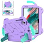 For Sumsung Galaxy Tab A8 10.5 2021 Ice Baby EVA Shockproof Hard PC Tablet Case(Light Purple+Mint Green)