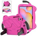 For Samsung Galaxy Tab S6 Lite 10.4 Ice Baby EVA Shockproof Hard PC Tablet Case(Rose Red+Black)