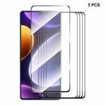5pcs For Xiaomi Poco F5 / Redmi Note 12 Turbo ENKAY Full Glue High Aluminum-silicon Tempered Glass Film