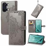 For OnePlus Ace 2v Mandala Flower Embossed Leather Phone Case(Gray)