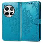 For OnePlus 12 Mandala Flower Embossed Leather Phone Case(Blue)