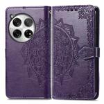 For OnePlus 12 Mandala Flower Embossed Leather Phone Case(Purple)