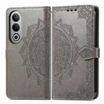 For  OnePlus Nord CE4 Mandala Flower Embossed Leather Phone Case(Gray)