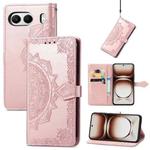 For OnePlus Nord 4 Mandala Flower Embossed Leather Phone Case(Rose Gold)