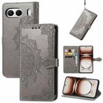 For OnePlus Nord 4 Mandala Flower Embossed Leather Phone Case(Gray)