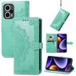 For Xiaomi Poco F5 Mandala Flower Embossed Leather Phone Case(Green)