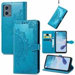 For Motorola Moto G 5G 2023 Mandala Flower Embossed Leather Phone Case(Blue)