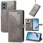 For Motorola Moto G 5G 2023 Mandala Flower Embossed Leather Phone Case(Gray)