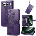 For OnePlus Nord 4 Butterfly Love Flower Embossed Leather Phone Case(Dark Purple)