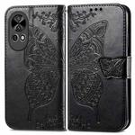 For Huawei Nova 12 Butterfly Love Flower Embossed Leather Phone Case(Black)